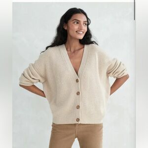 Jenni Kayne cropped cashmere cocoon cardigan in oatmeal size XS